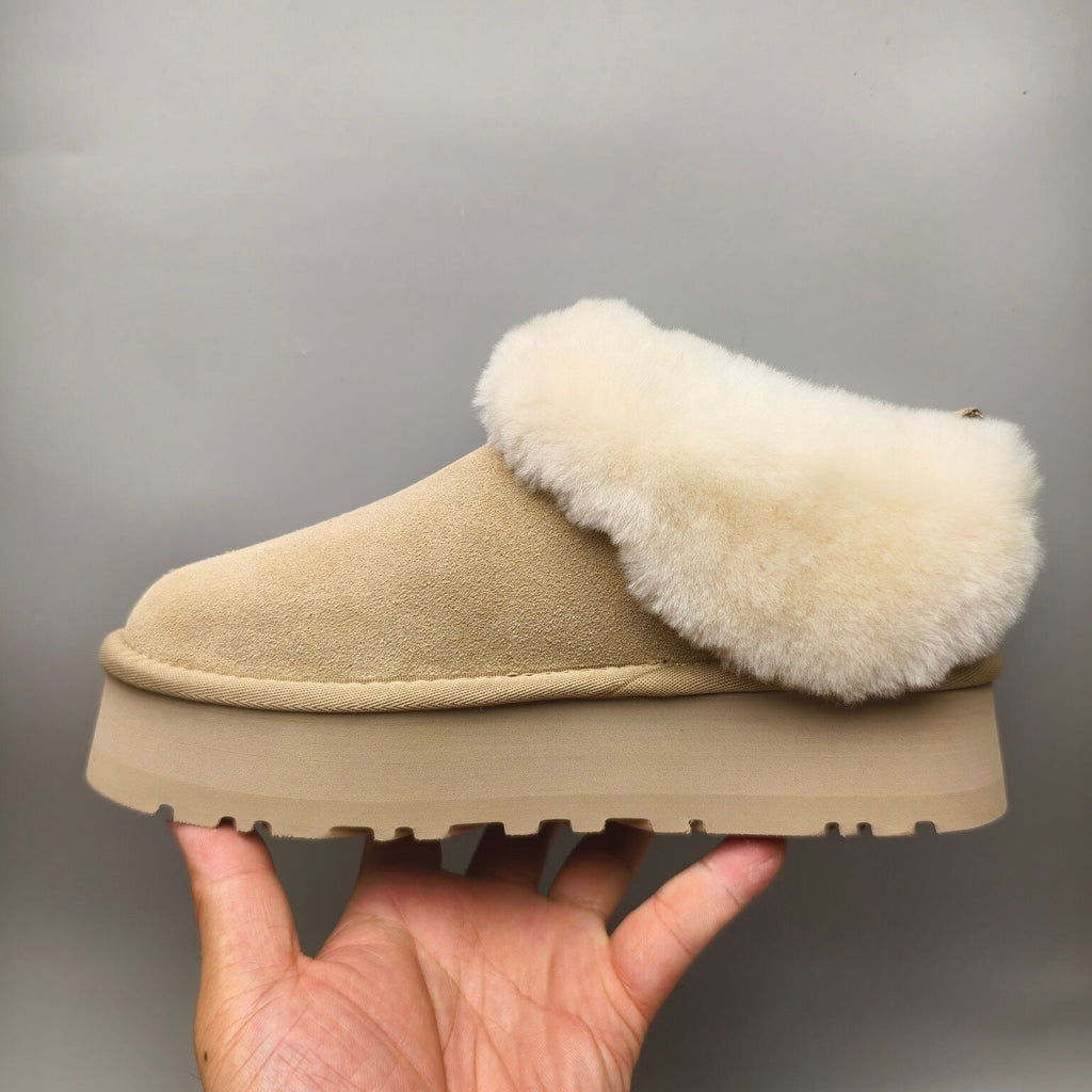 Sand Chunky Sole Suede Slip-On Loafers — New Arrival | In Stock