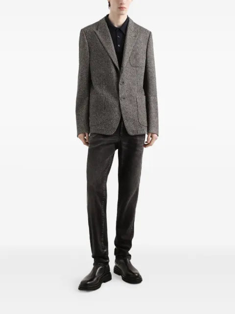 Dolce & Gabbana single-breasted herringbone blazer