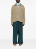 Jil Sander zip-fastening collared wool jacket