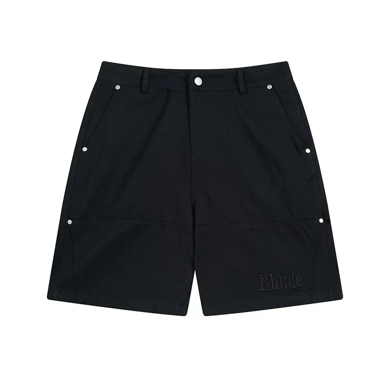 Rhude Black Rivet Cargo Shorts