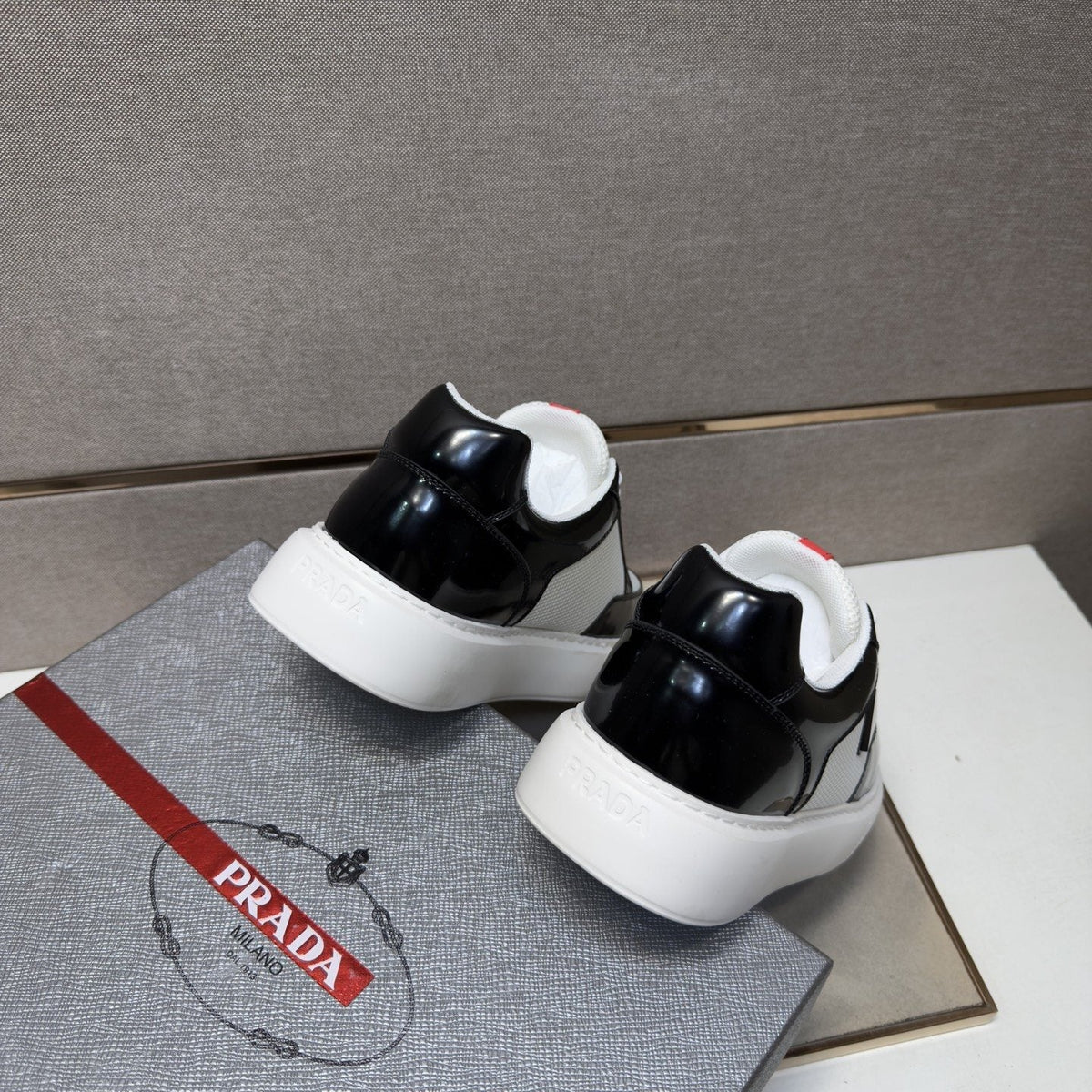 Prada Men's Mesh Panel Low-Top Sneakers